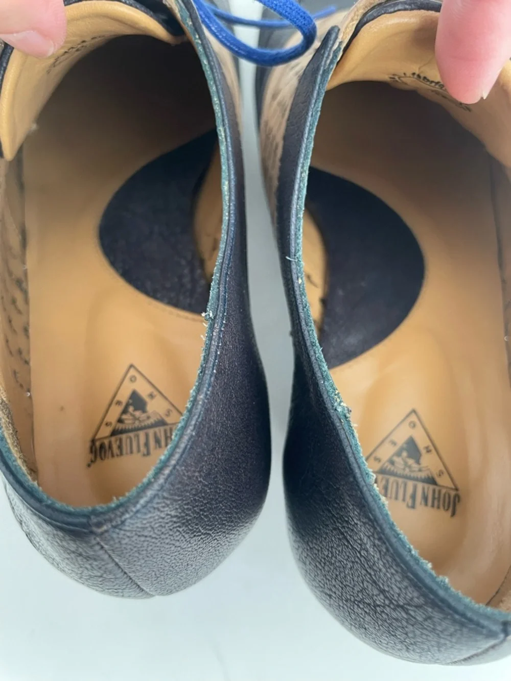 John Fluevog Hopes Promise Blue Cream Size 8 Coquette - Picture 12 of 15